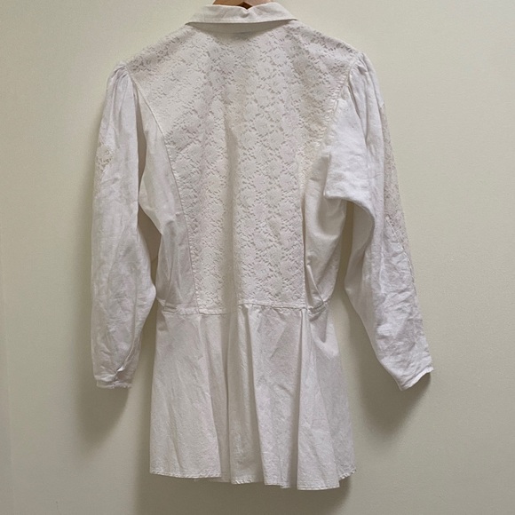 Vintage 💯 Cotton Textured Lace Shirt - Picture 10 of 13
